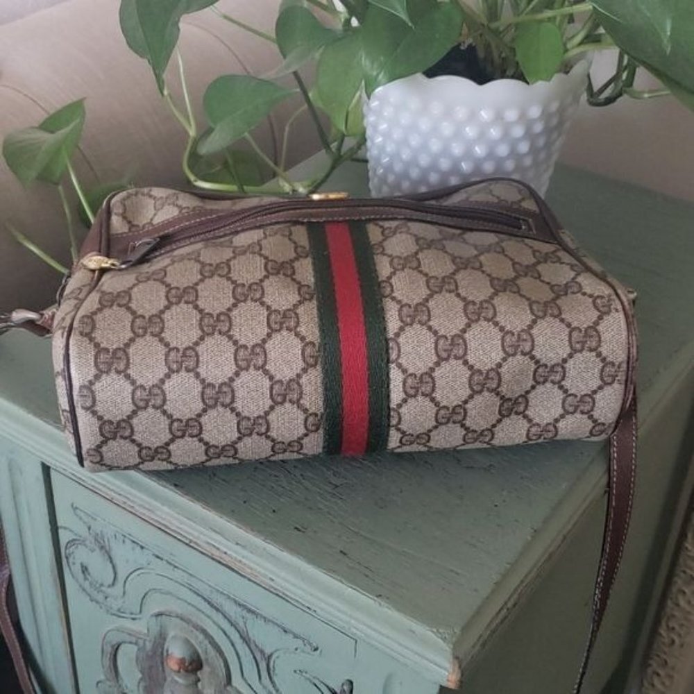 Vintage Gucci Sherry Monogram Ophidia Supreme Camera Crossbody Bag - Picture 7 of 13